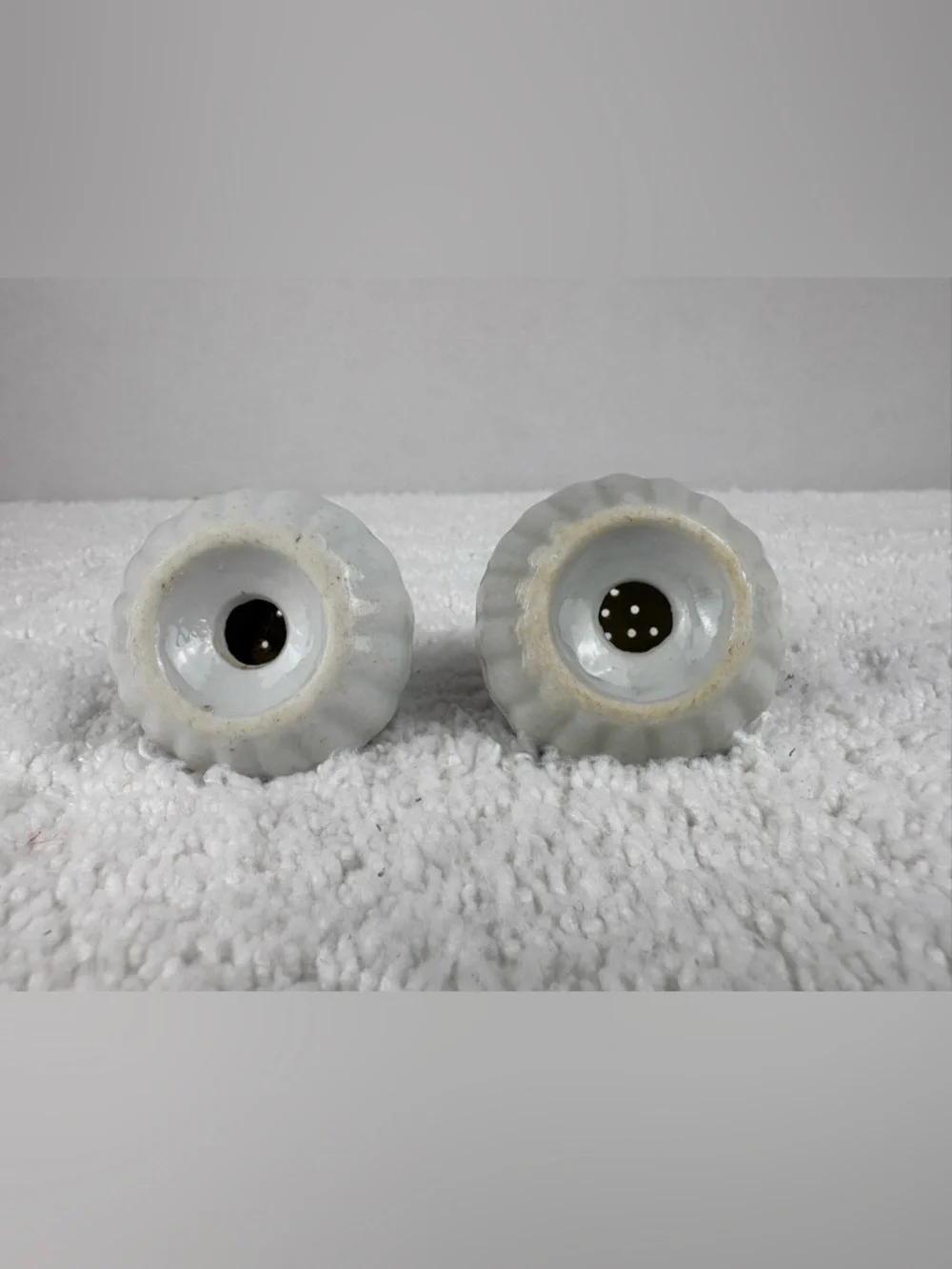Vintage Hand-painted Porcelain Salt &  Pepper Shakers Featuring a Floral Design